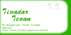 tivadar tevan business card